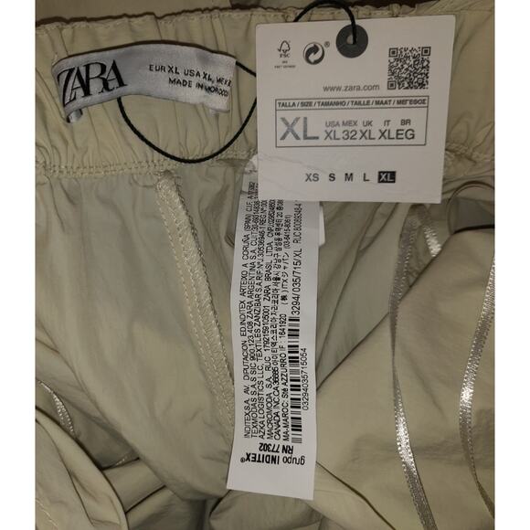 Zara Parachute Jumpsuit XL Halter Cargo Gorp Plunge ECRU Cream NWT Limited Belt - Picture 10 of 16